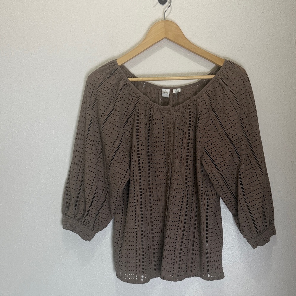 Joie Brown 3/4 Sleeve Blouse, Size S